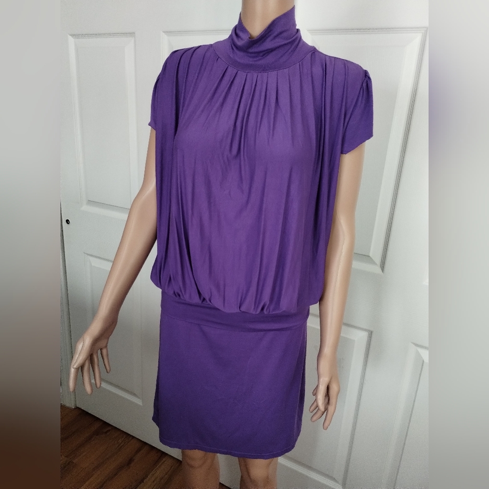 Lisa P. Paris Mini Cut out Back Purple Dress